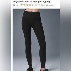 Alo Yoga High-Waist Alosoft Lounge Legging Navy Space-dye :: Women Small